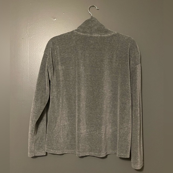 Banana Republic Grey Velour Mock Neck S - Picture 6 of 6